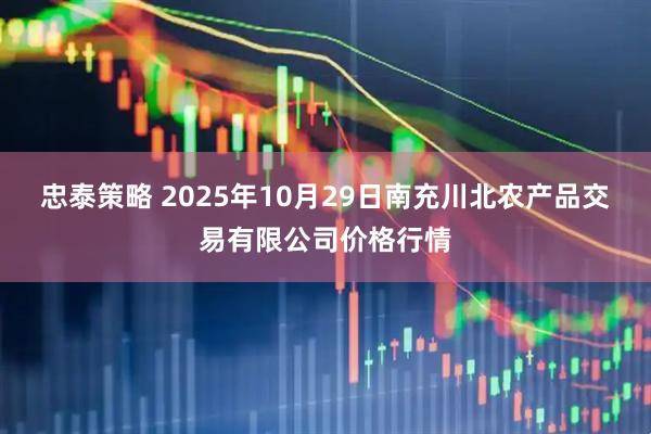 忠泰策略 2025年10月29日南充川北农产品交易有限公司价格行情